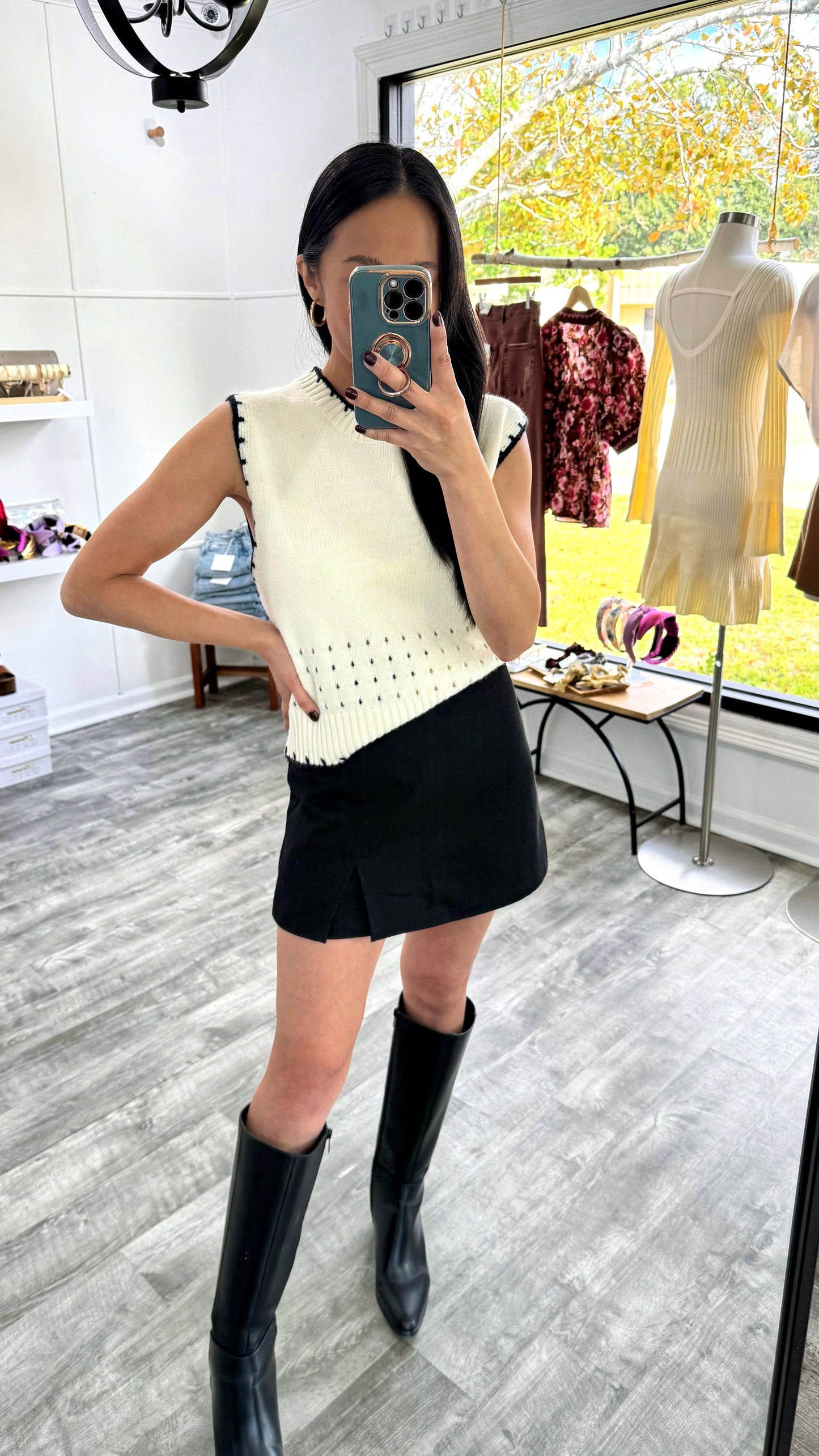 Blanket Stitch Pointelle Vest