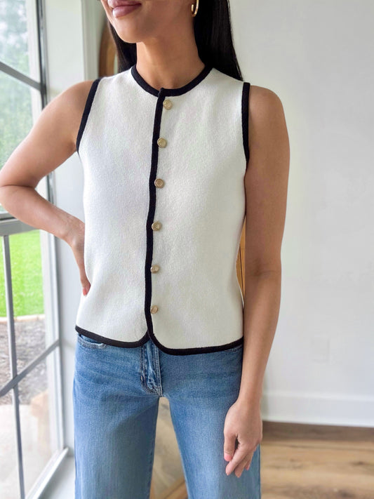 Modern Poise Vest- Ivory