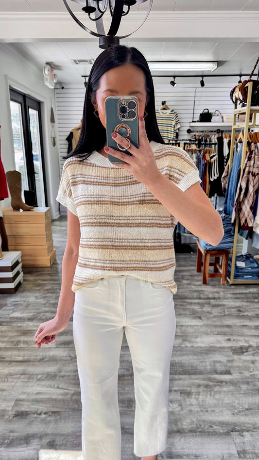 In A Spring Haze Knit Top- Yellow