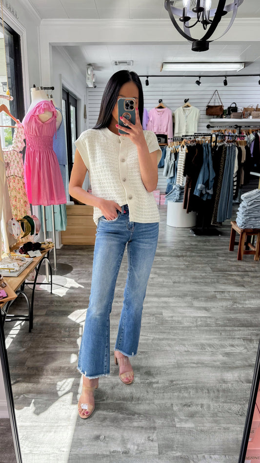 Cate Crop Flare Denim