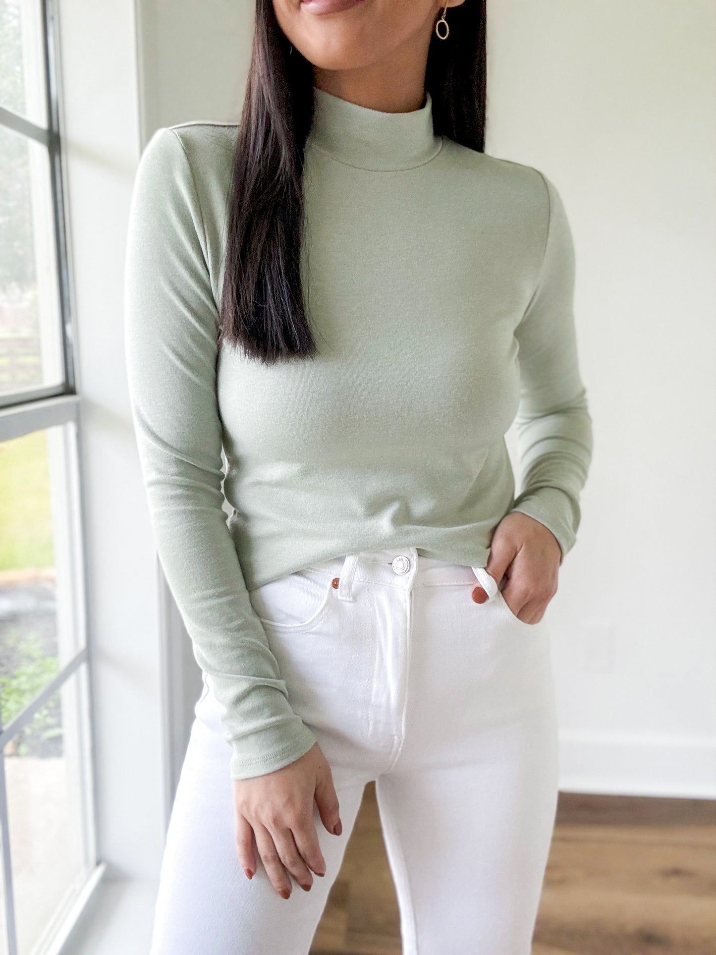 Ultra Soft Sage Knit Top