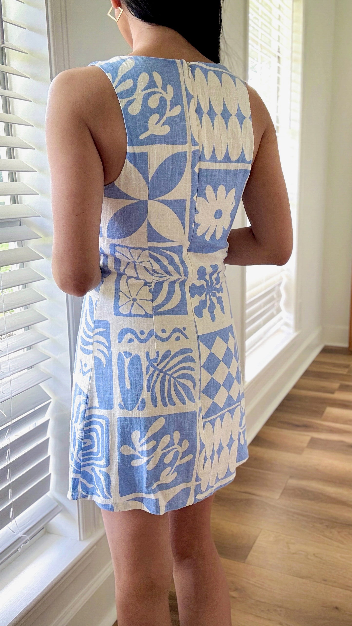 Tropical Tile Romper Dress