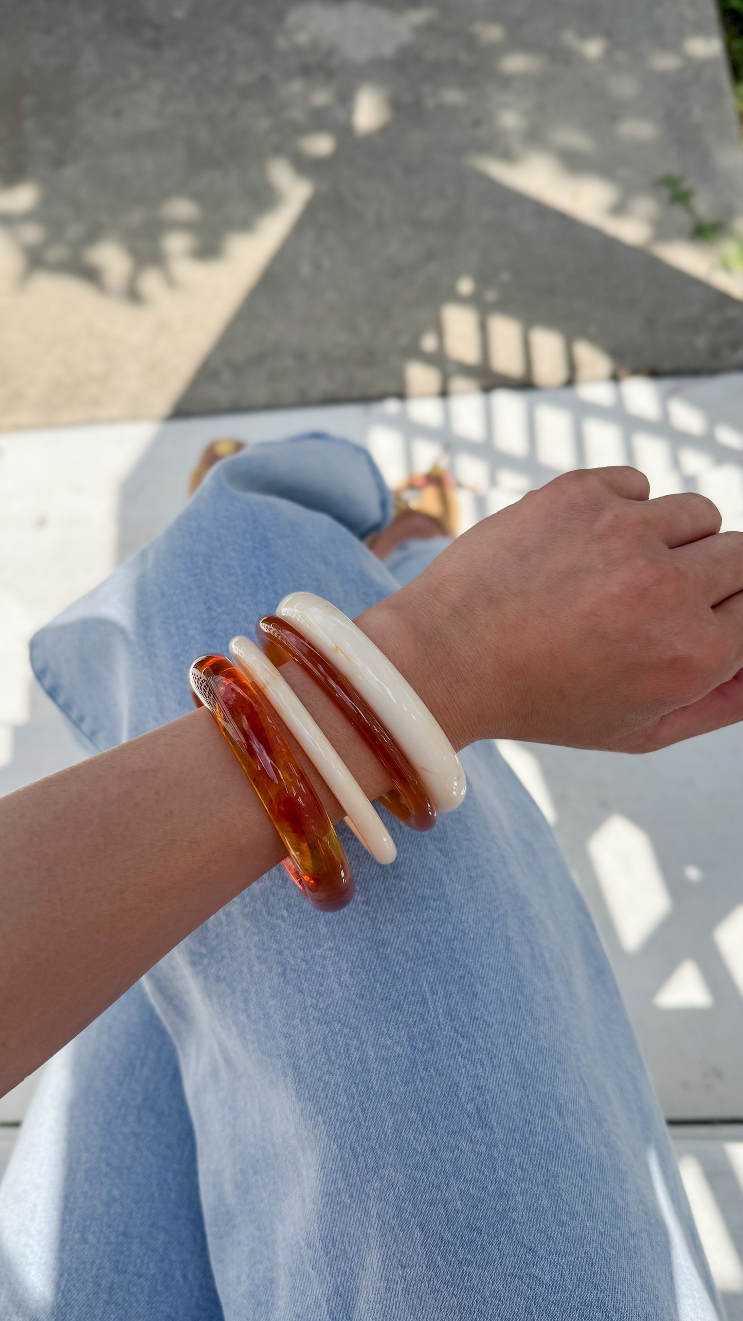 Marbled Resin Bangle Set