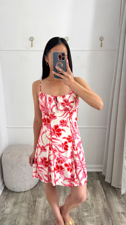 Ada Floral Piped Dress