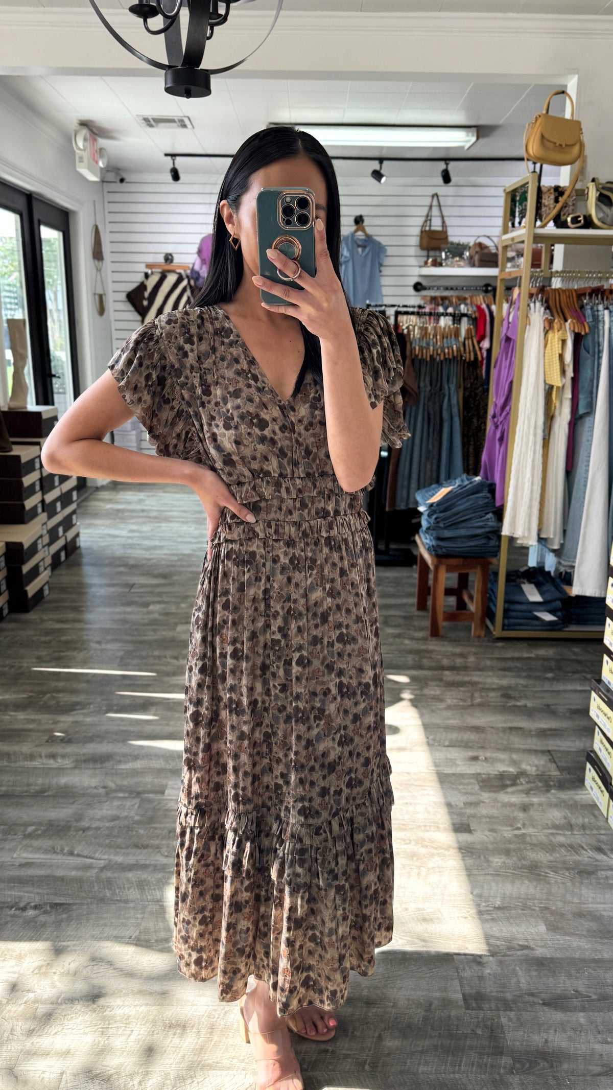 Tawny Satin Midi Dress