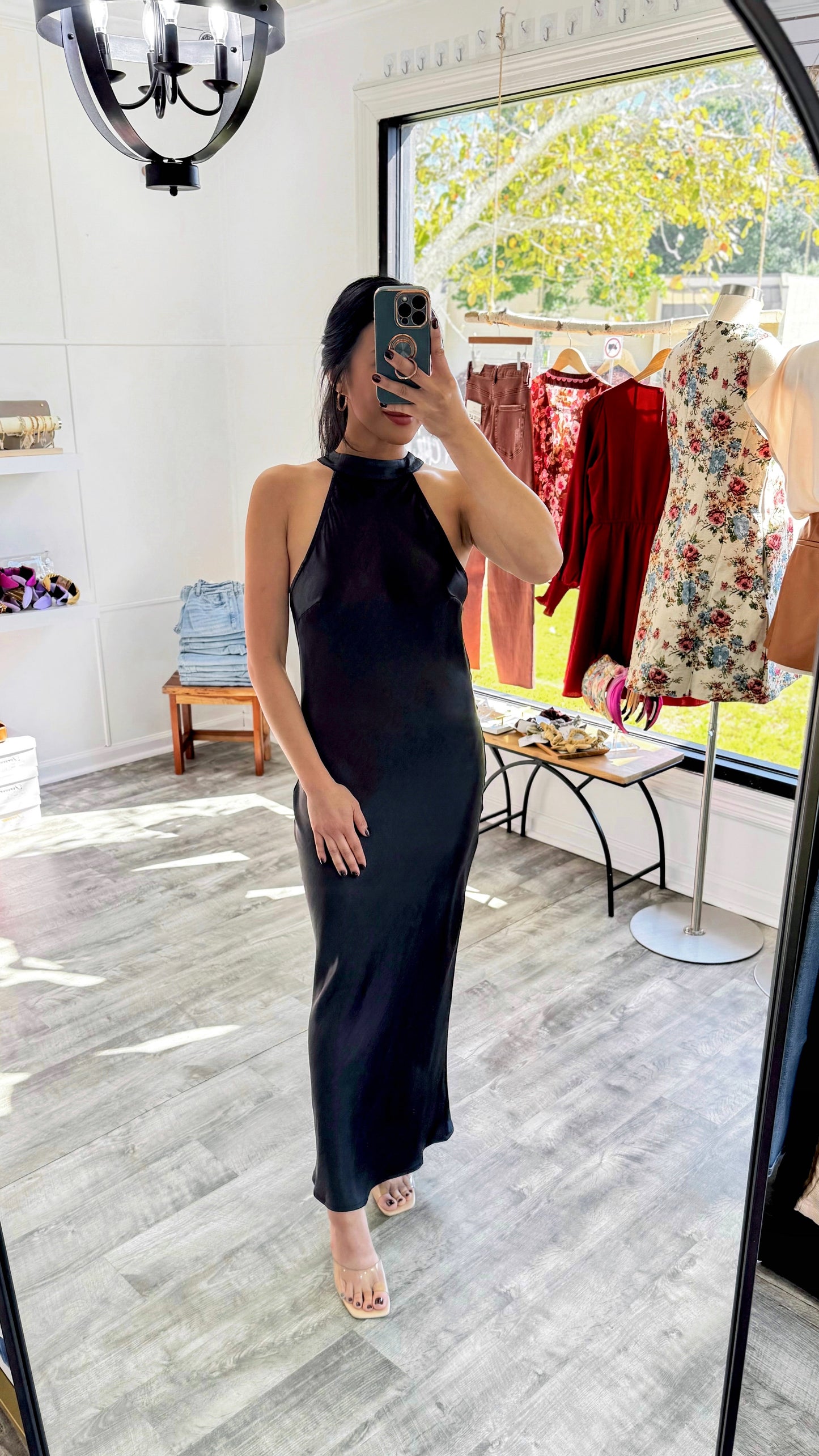 Jessie Draped Back Midi Dress