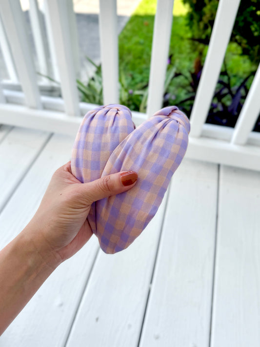 Lilac Checkered Headband