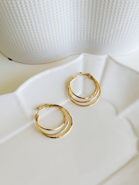 Layered Circle Latch Earrings