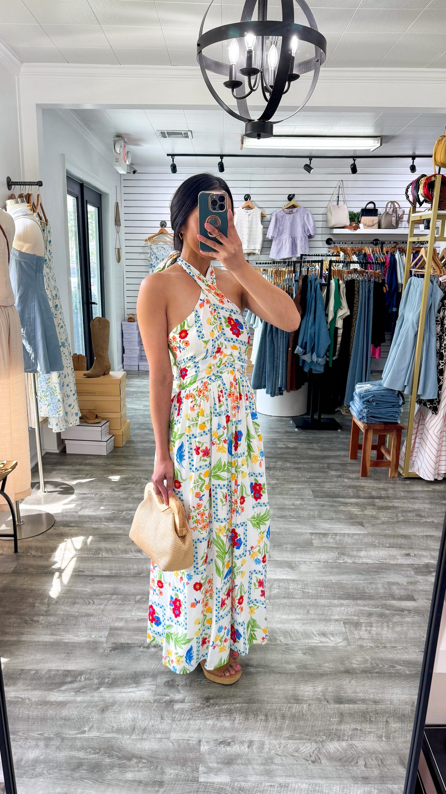 European Summer Halter Maxi Dress