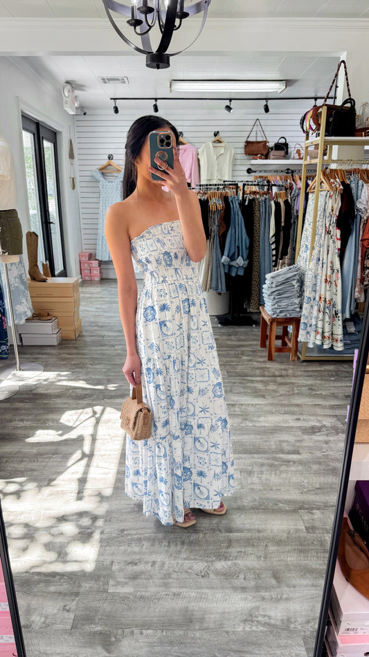 Plant Motif Midi Dress