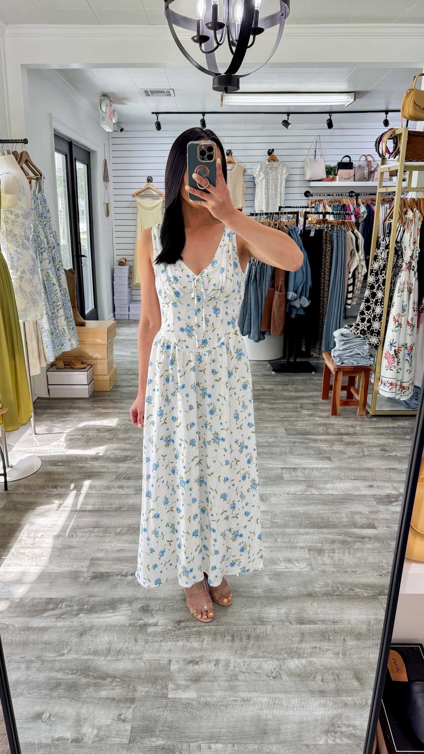 Isla Floral Corset Midi Dress