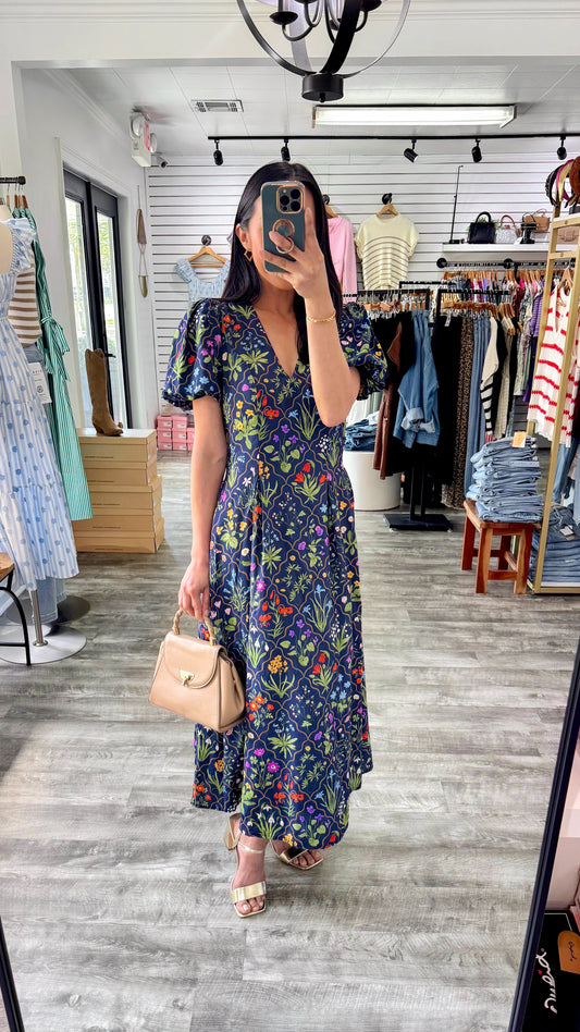 Emmeline Floral Fit & Flare Midi Dress