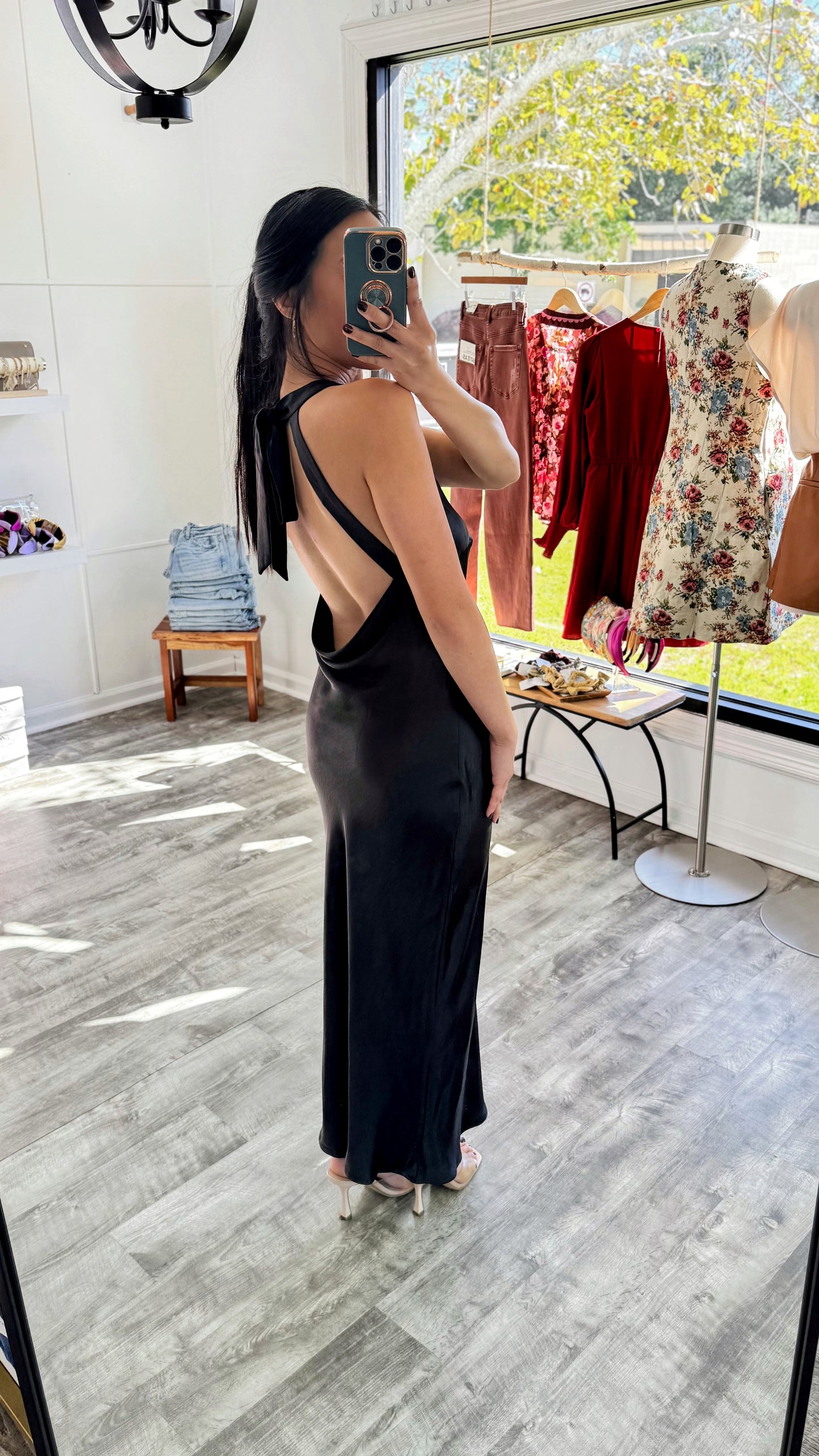 Jessie Draped Back Midi Dress