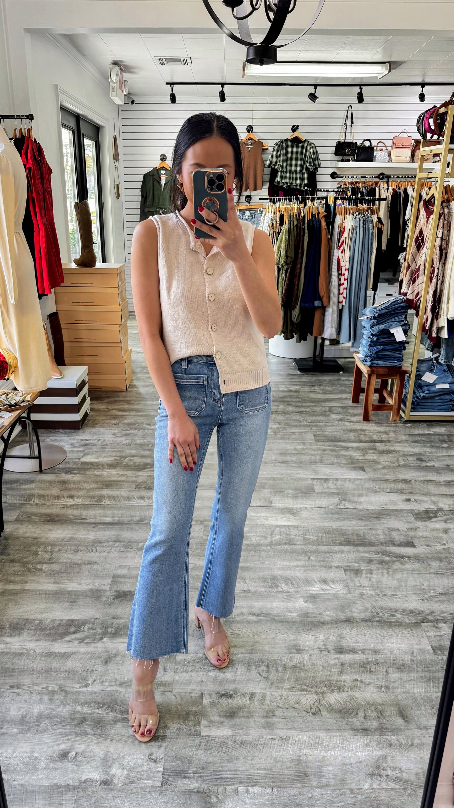 Leilani HR Crop Flare Denim