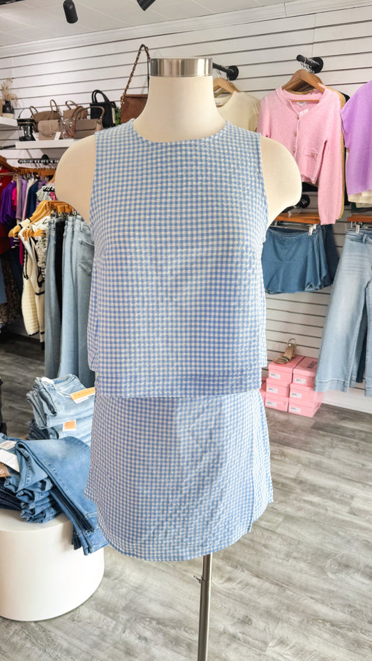 Blue Gingham Set