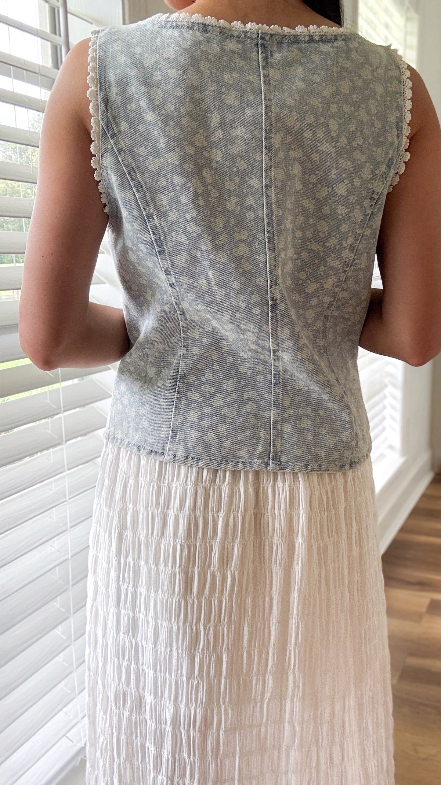 Jacquard Denim Vest