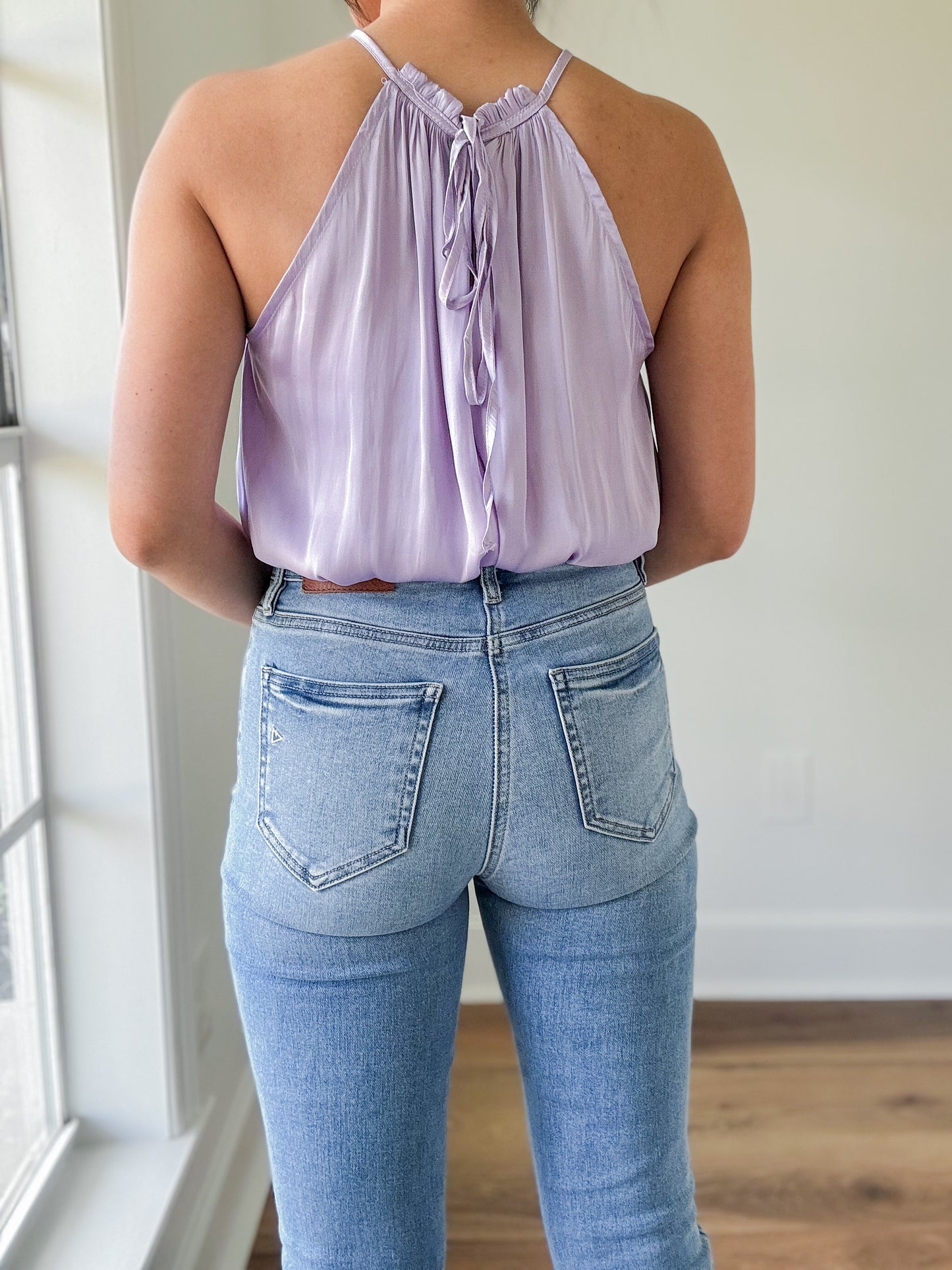 Lilac Satin Top
