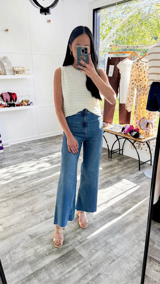 Zenana Cropped Wide Leg- Medium