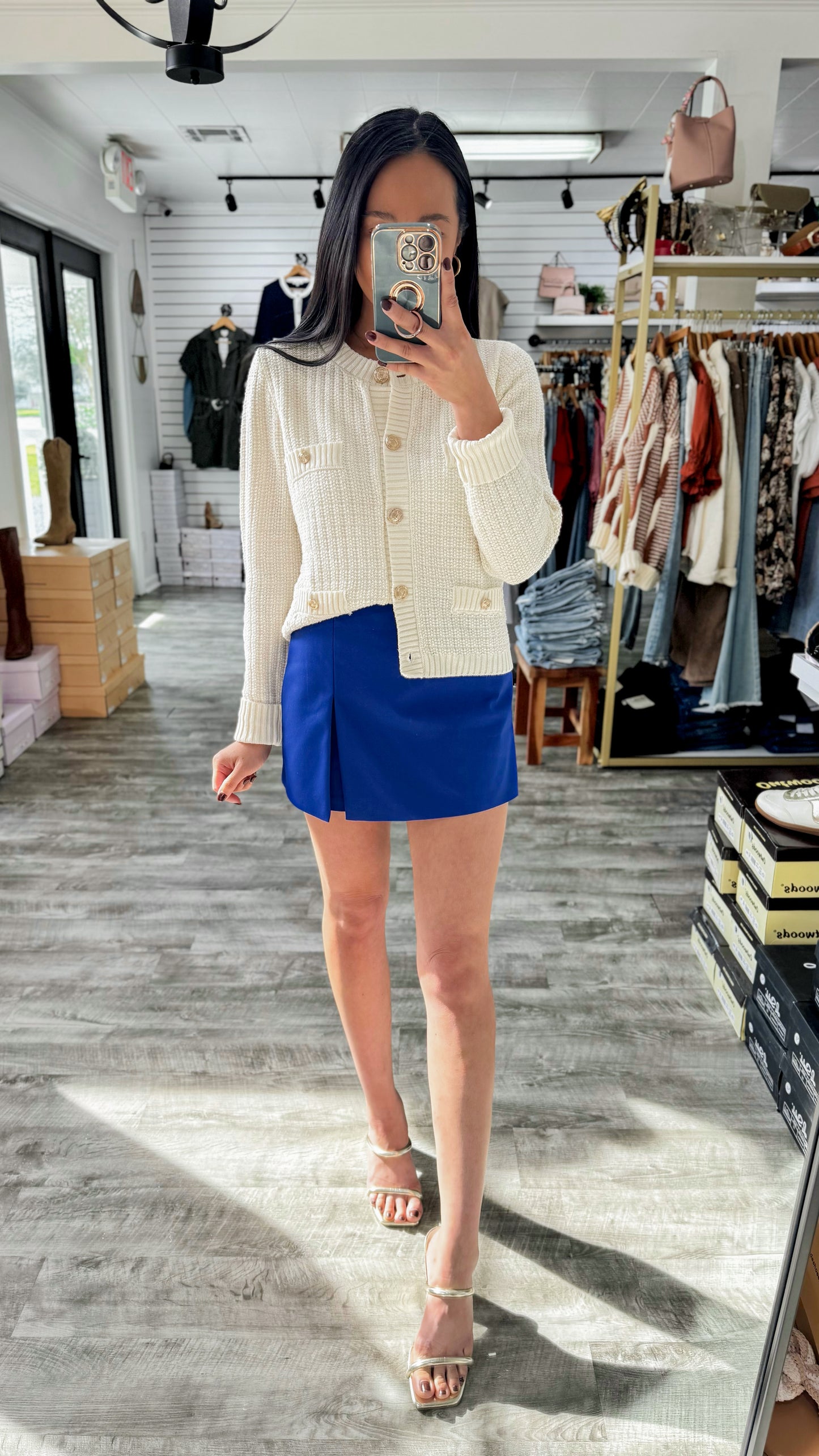 Royal Blue Slit Skort