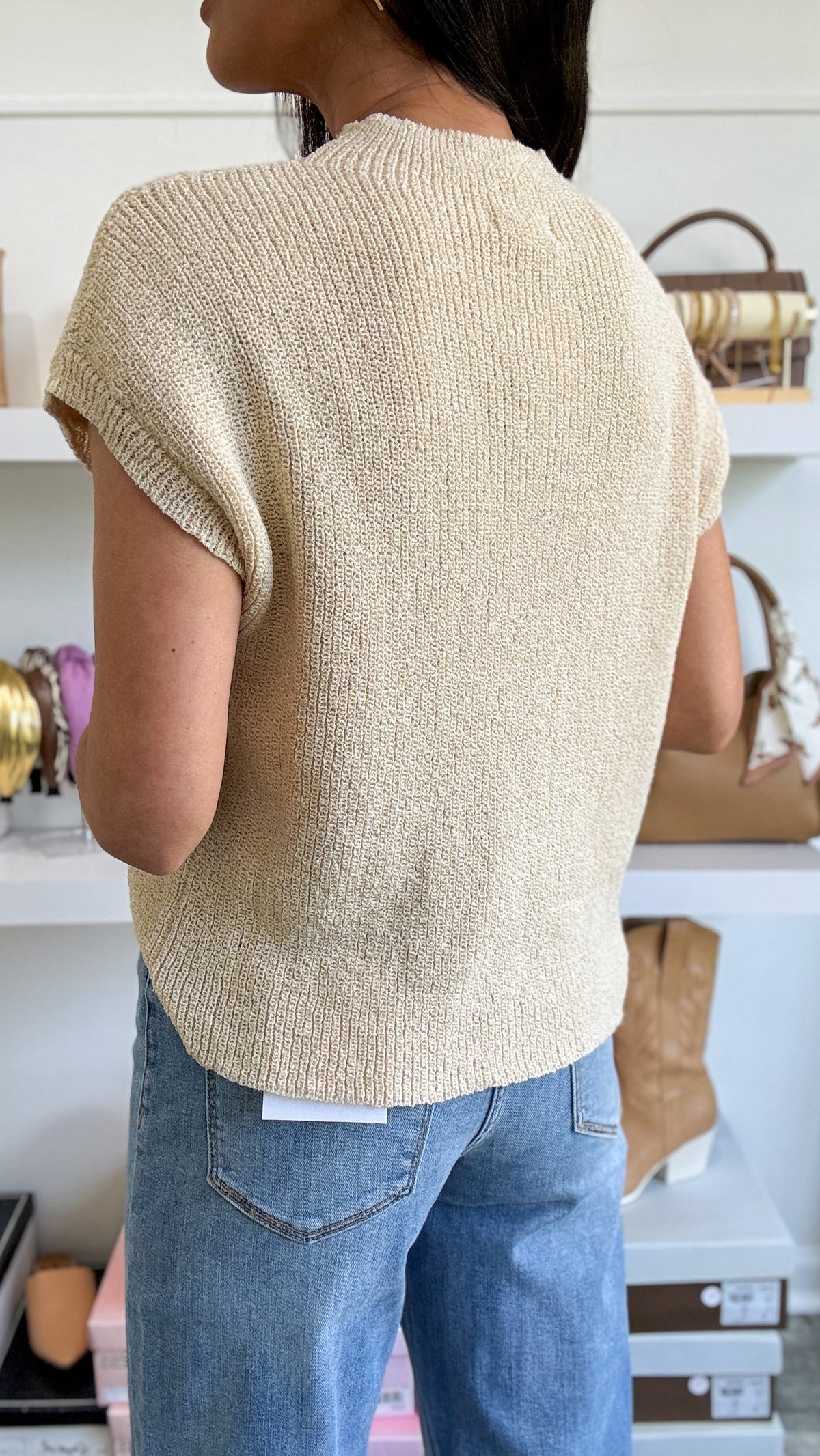Pocket Knit Top- Oatmeal