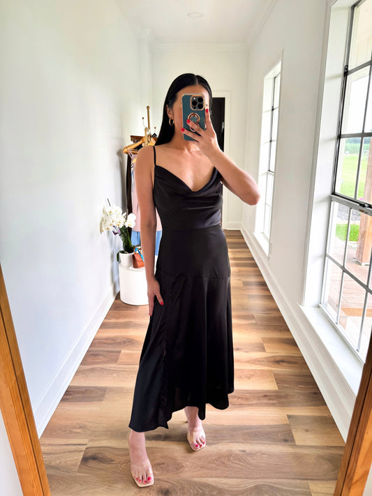 Eliza Satin Midi Dress