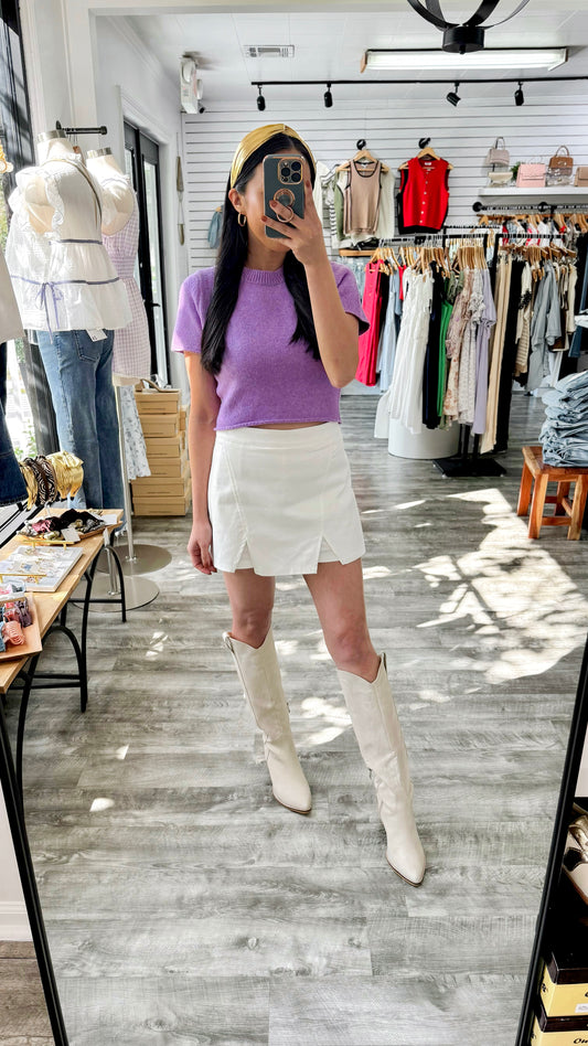 Cropped Purple Sweater Top