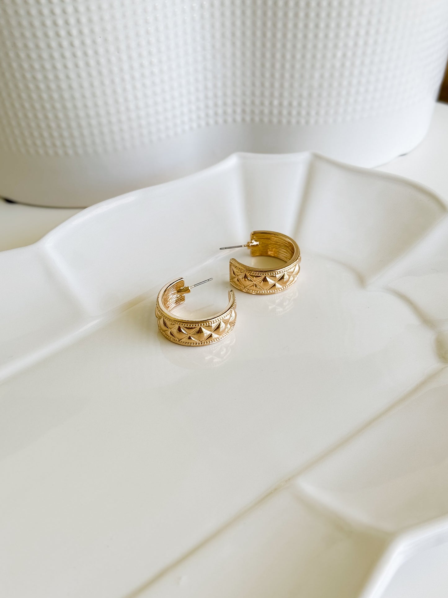 Intricate Gold Hoop Earrings
