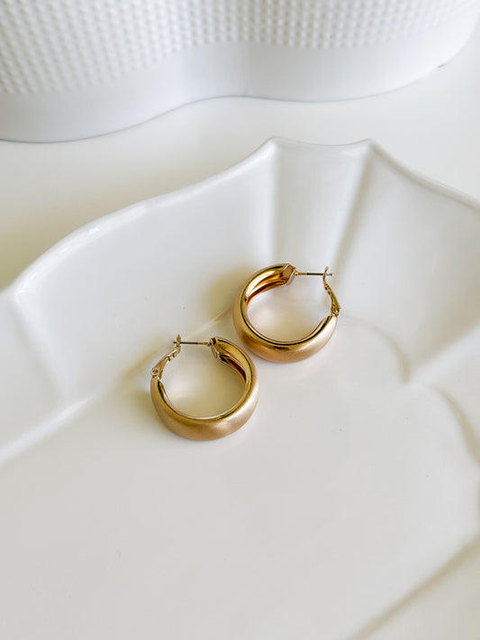 Brushed Metallic Hoop Earrings