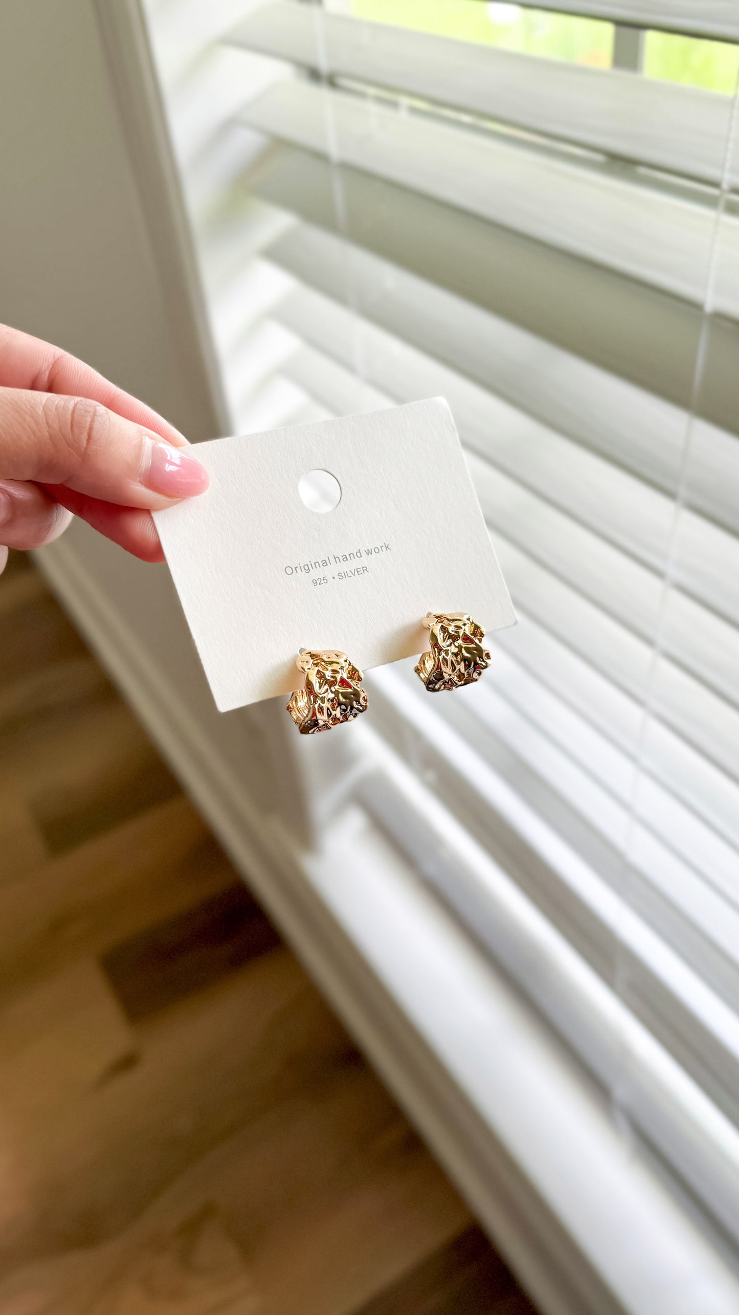 Textured C-Shaped Hoop Earrings