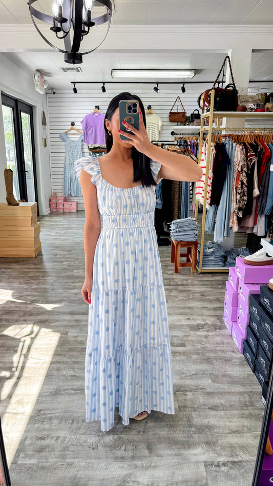 Floral Flounce Midi Dress