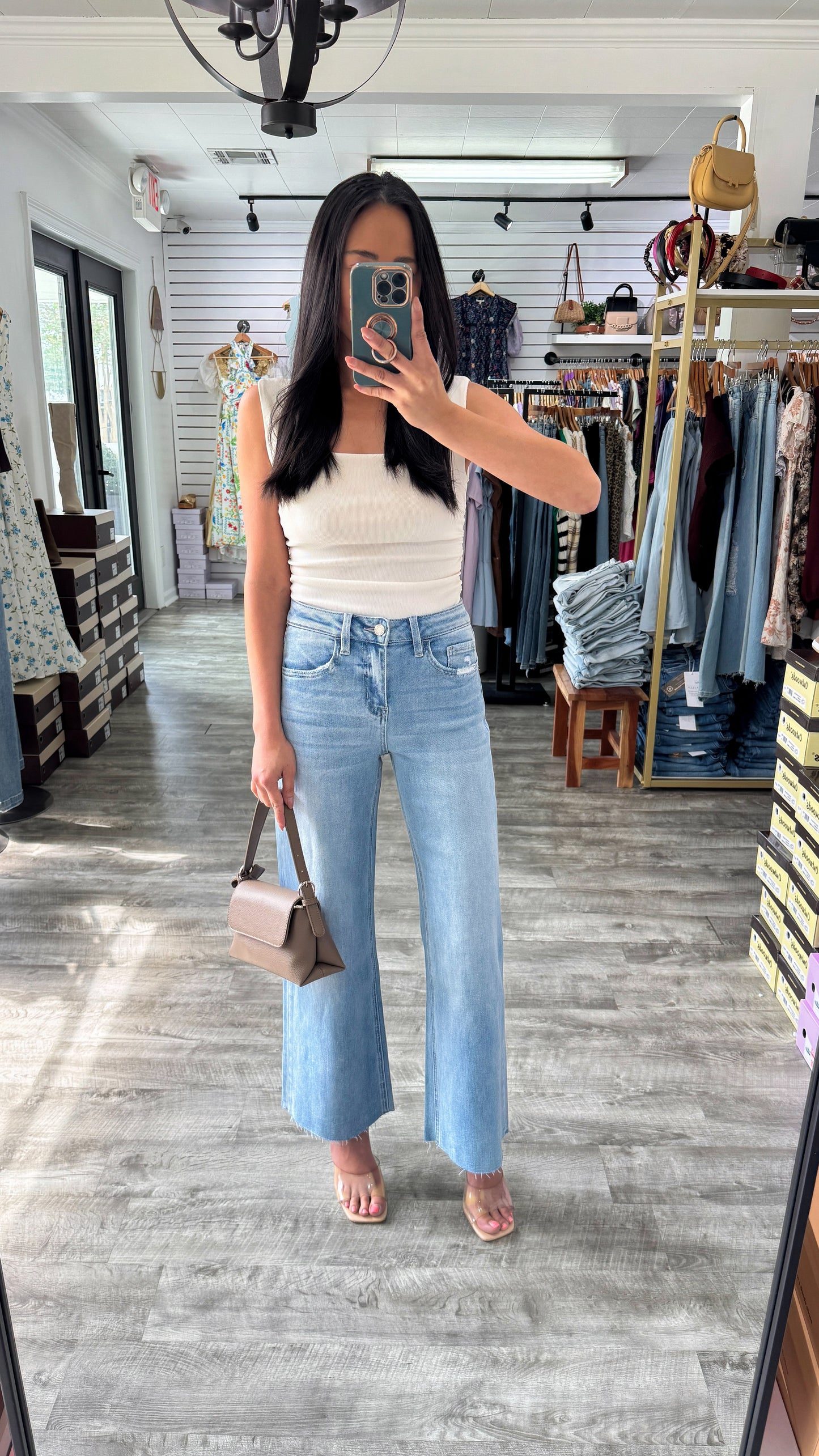 Rinnes Crop Wide Denim