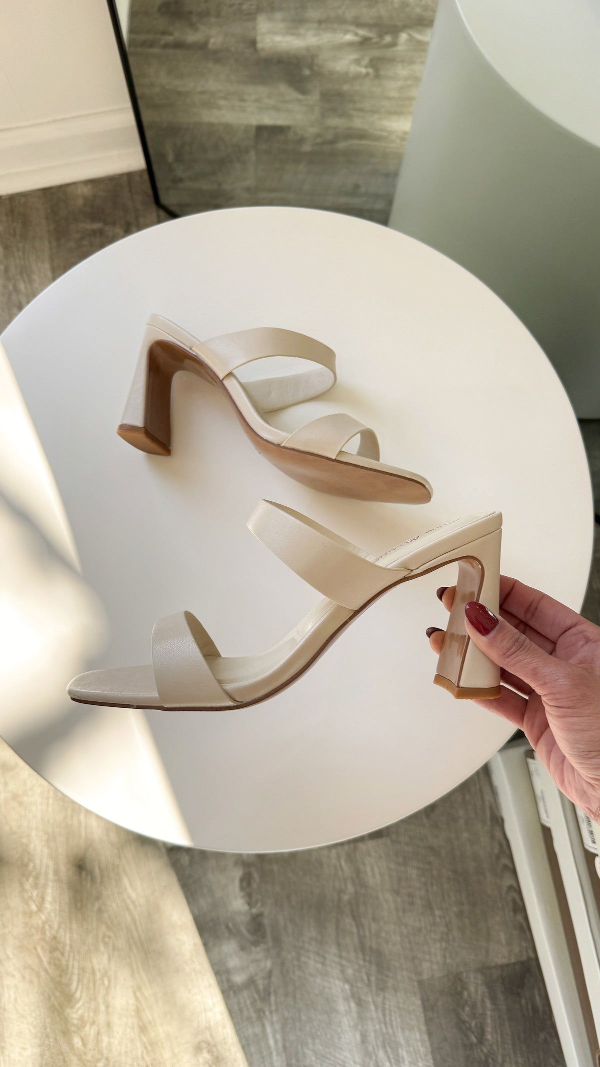 Ivory Double Strap Heels