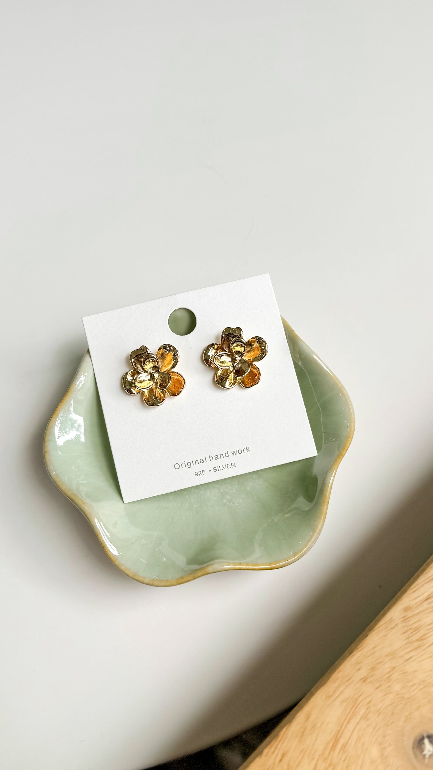 Floral Gold Plated Drop Earrings