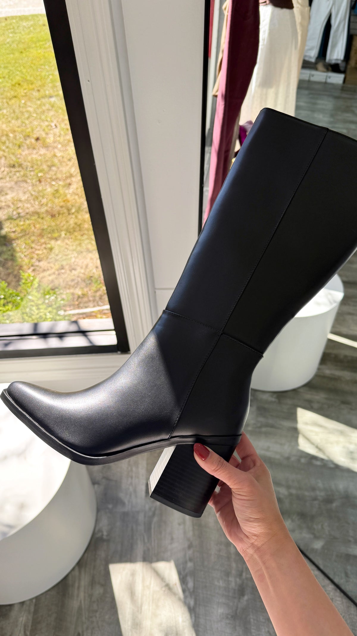 Vapor Chunky Heel Knee Boots