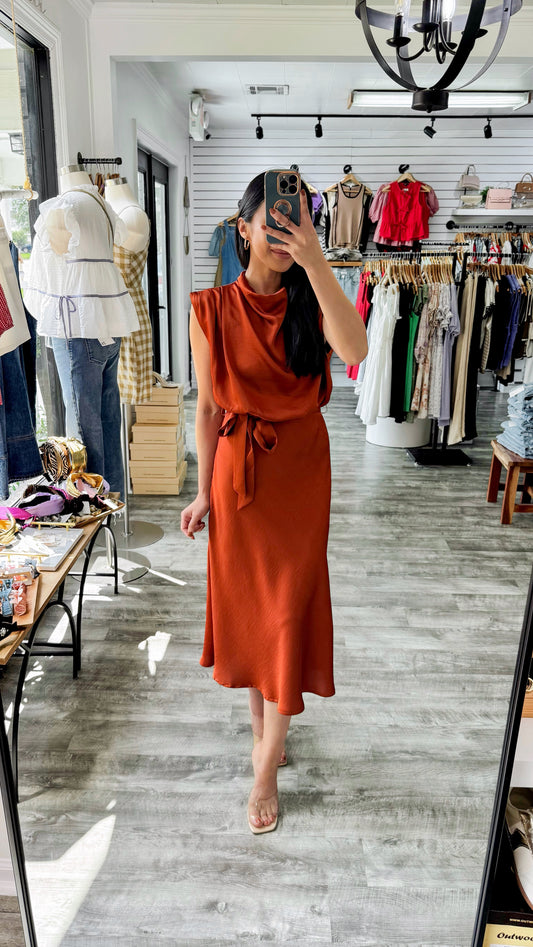 Dakota Rust Midi Dress