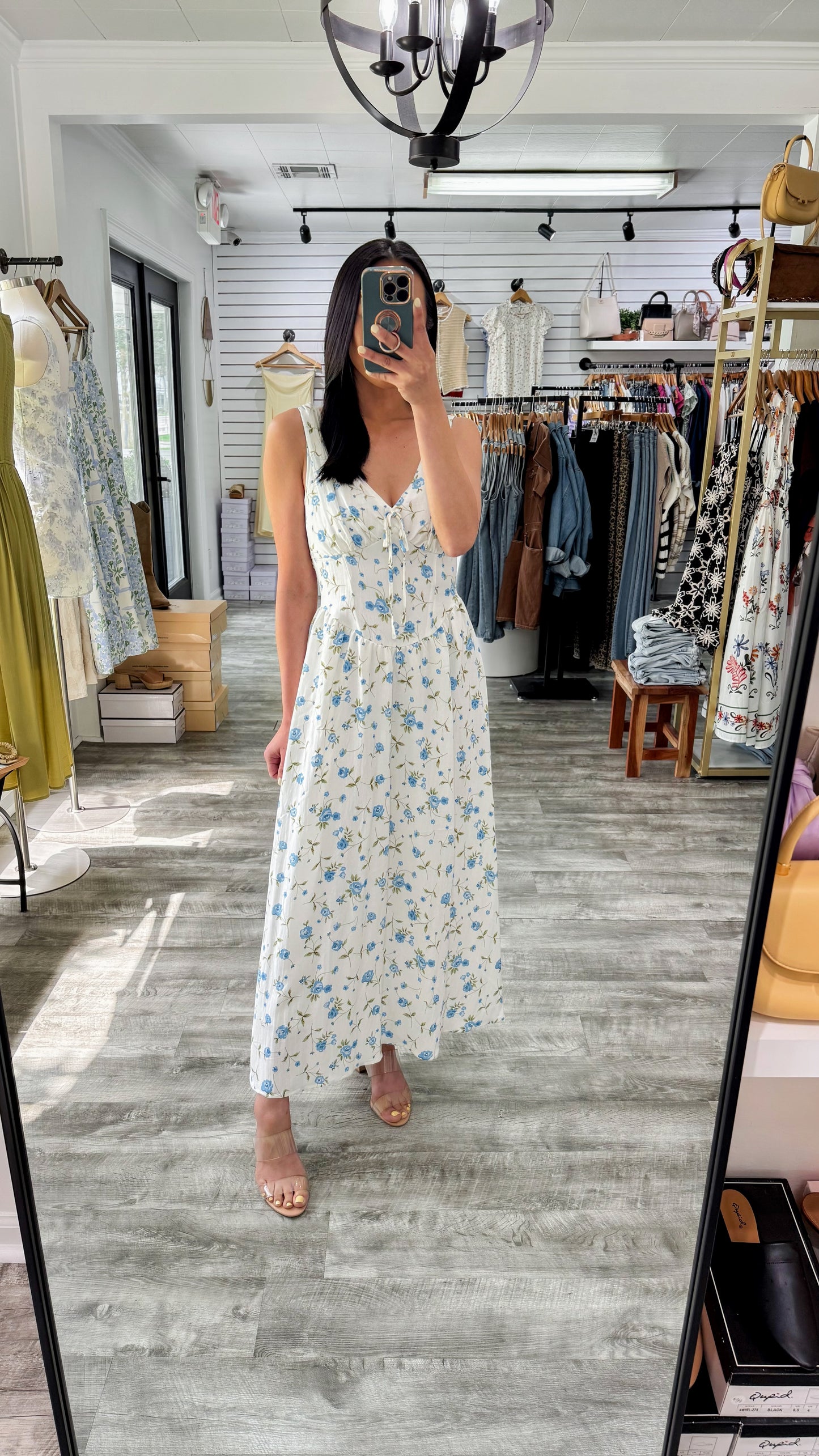 Isla Floral Corset Midi Dress