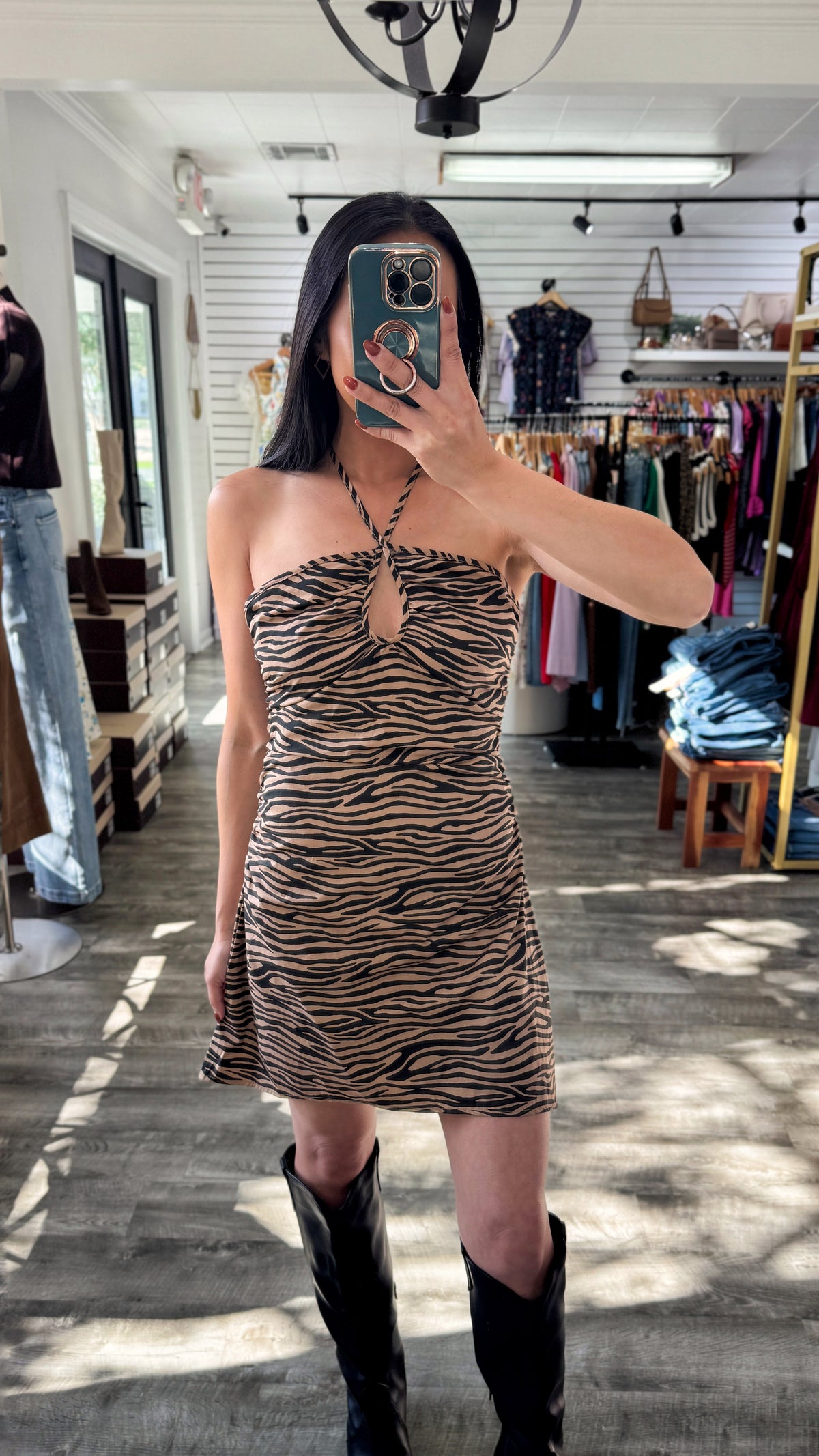 Wild Halter Mini Dress