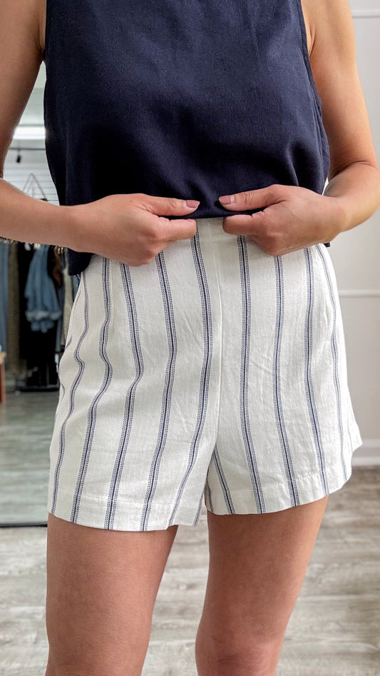Navy Stripe Shorts