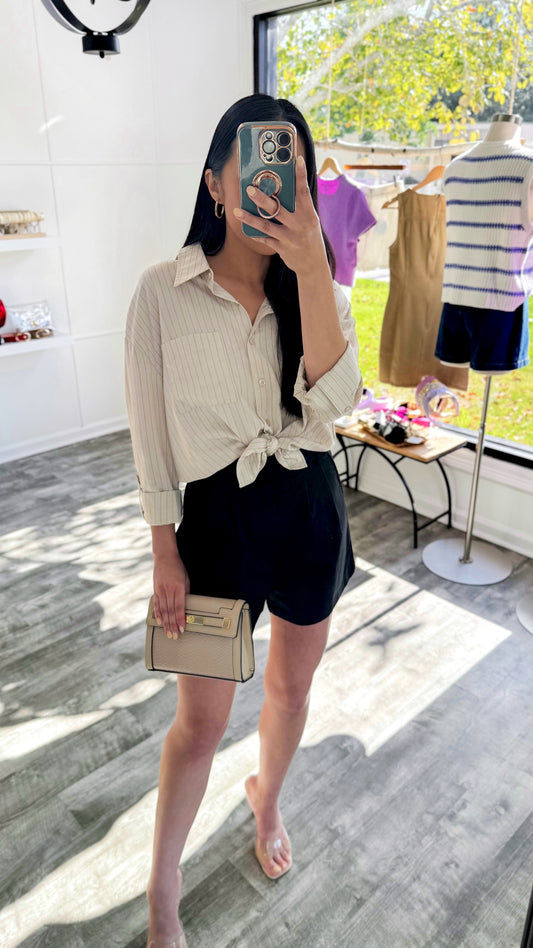 Pinstripe Button Down Top
