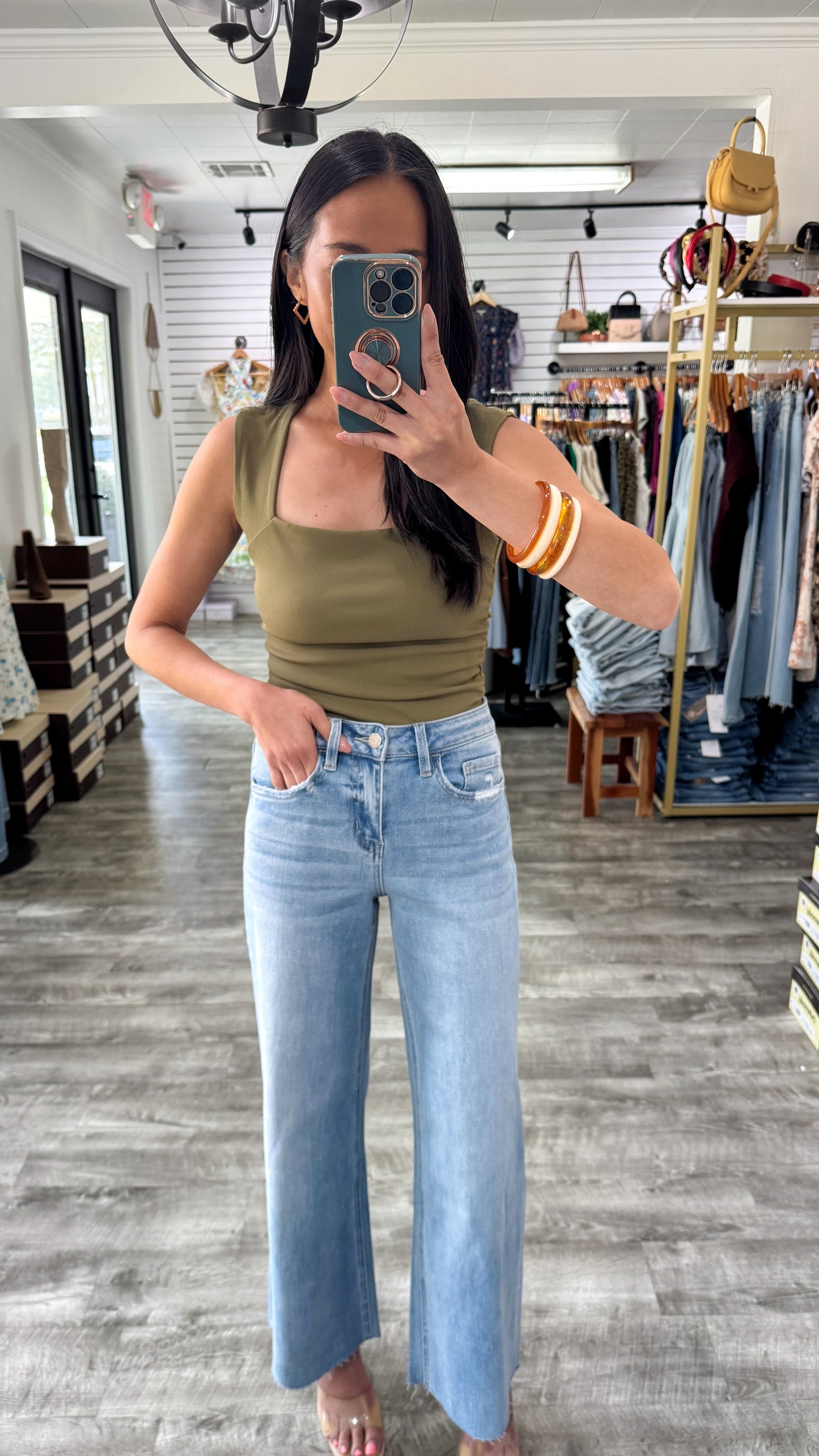 Taylen Ruched Top- Olive
