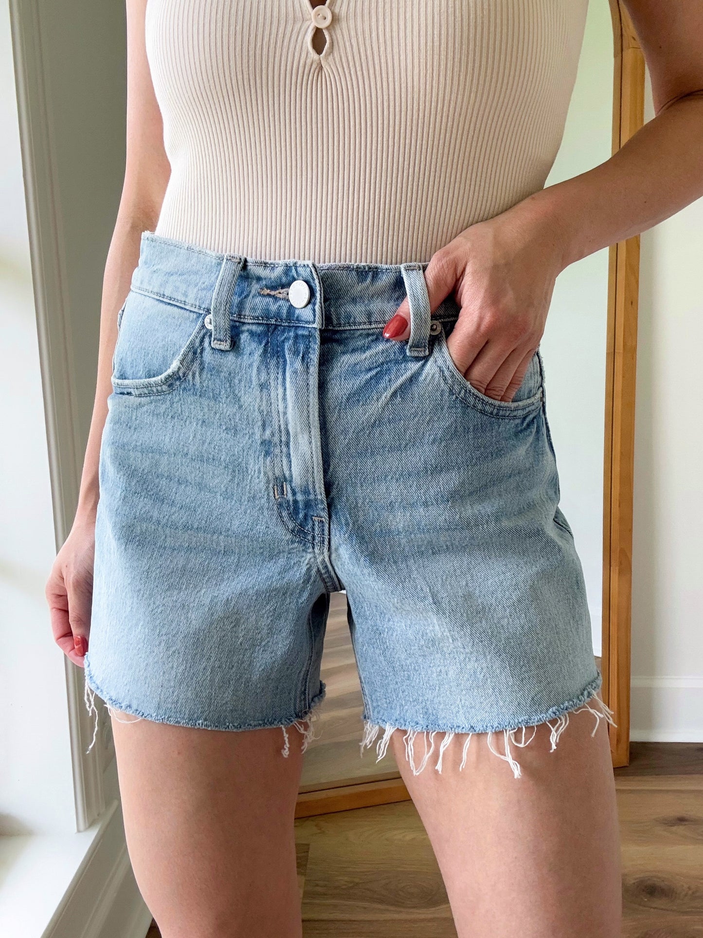 Longer Length Stretch Shorts