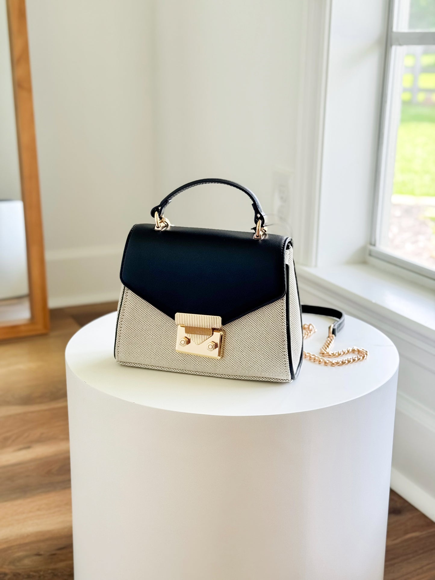 Canvas Top Handle Bag-Black