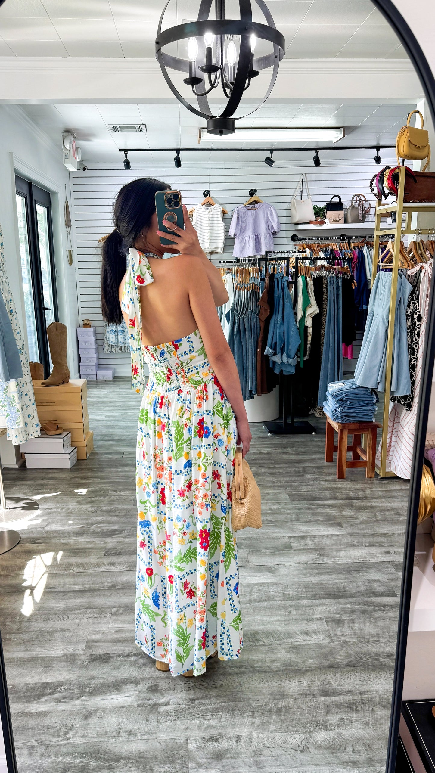 European Summer Halter Maxi Dress