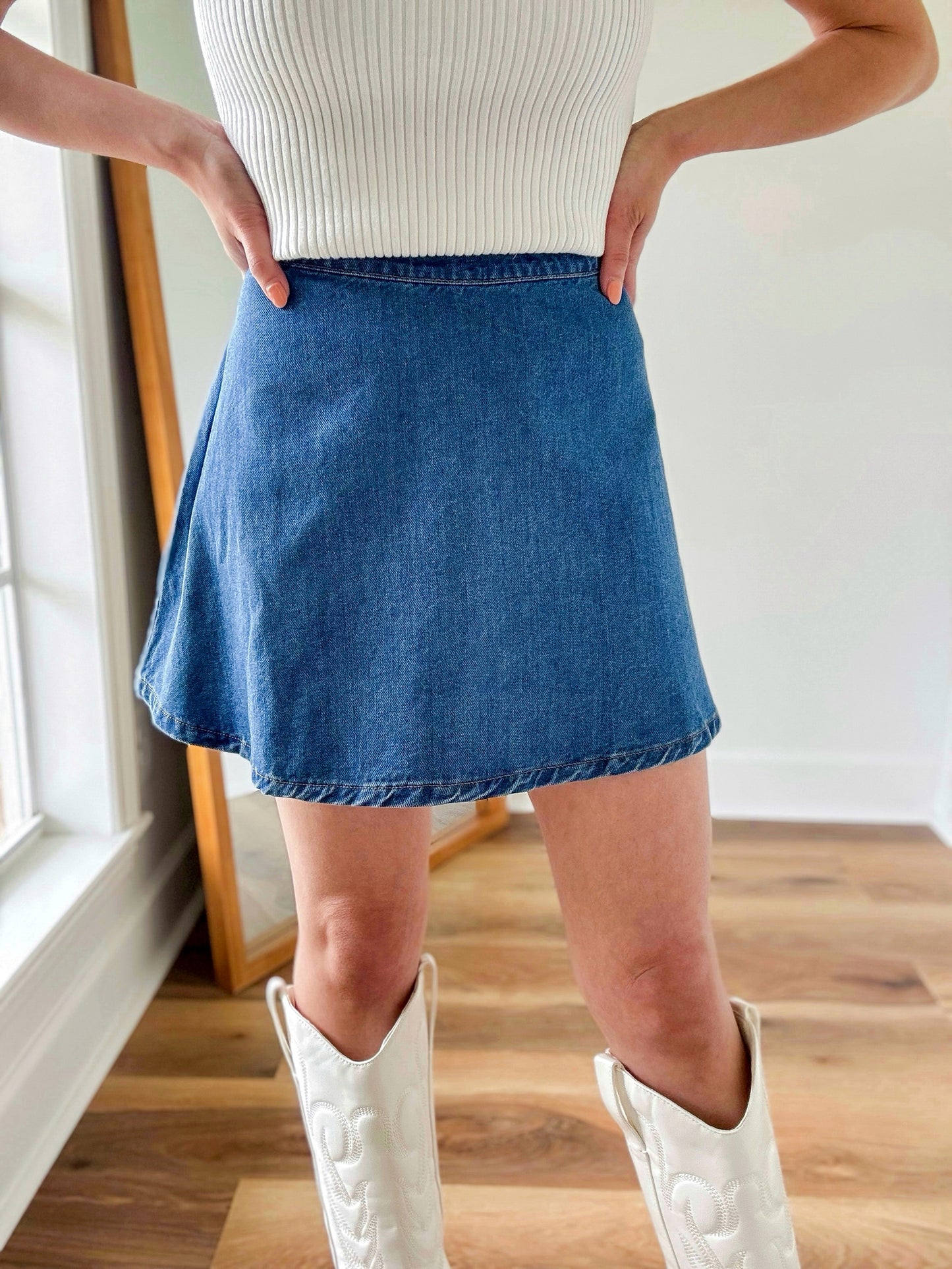 Alisha Denim Flare Skirt