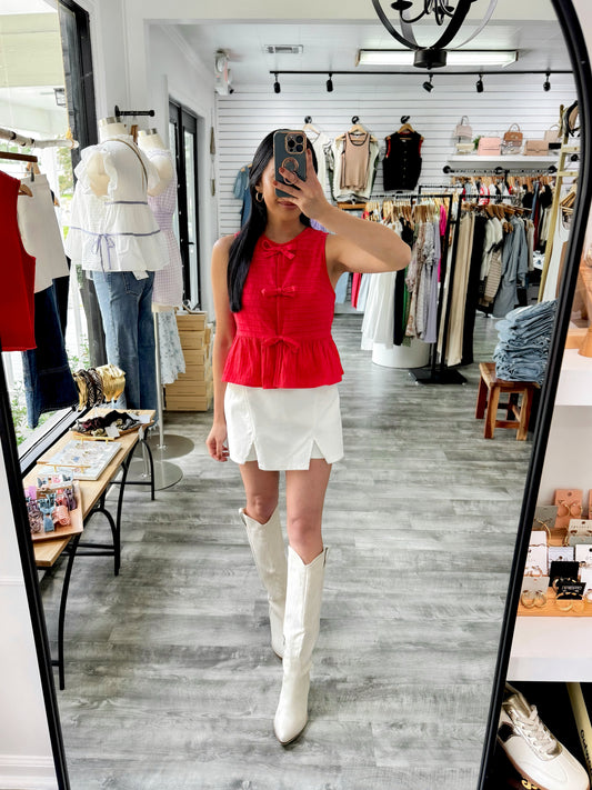 Split In Two Denim Skort
