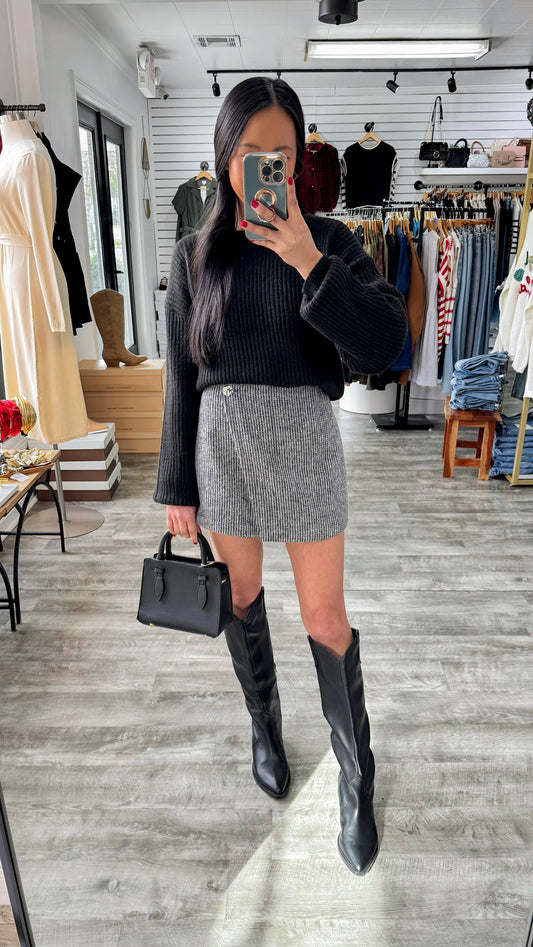 Houndstooth Woven Skort