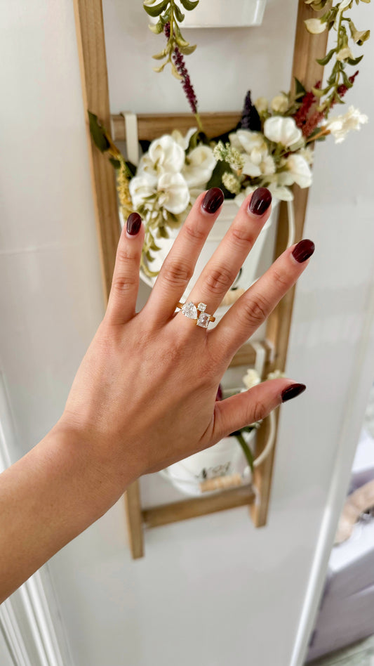 Multi Shape Cz Stone Ring