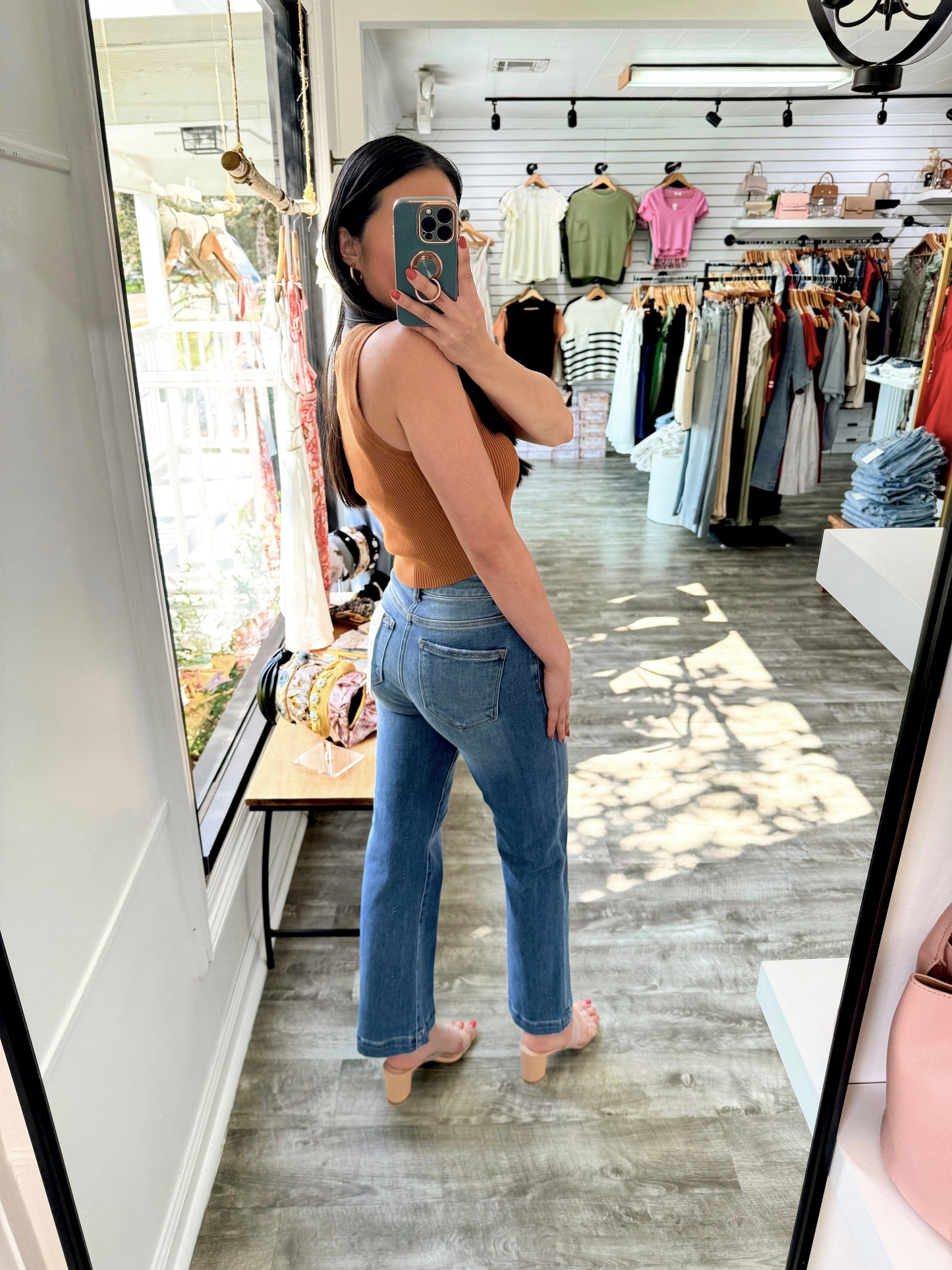 Tummy Control Crop Slim Wide Denim