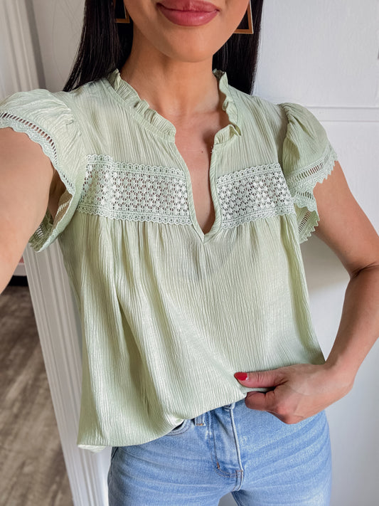 Lizzy Crochet Trim Top