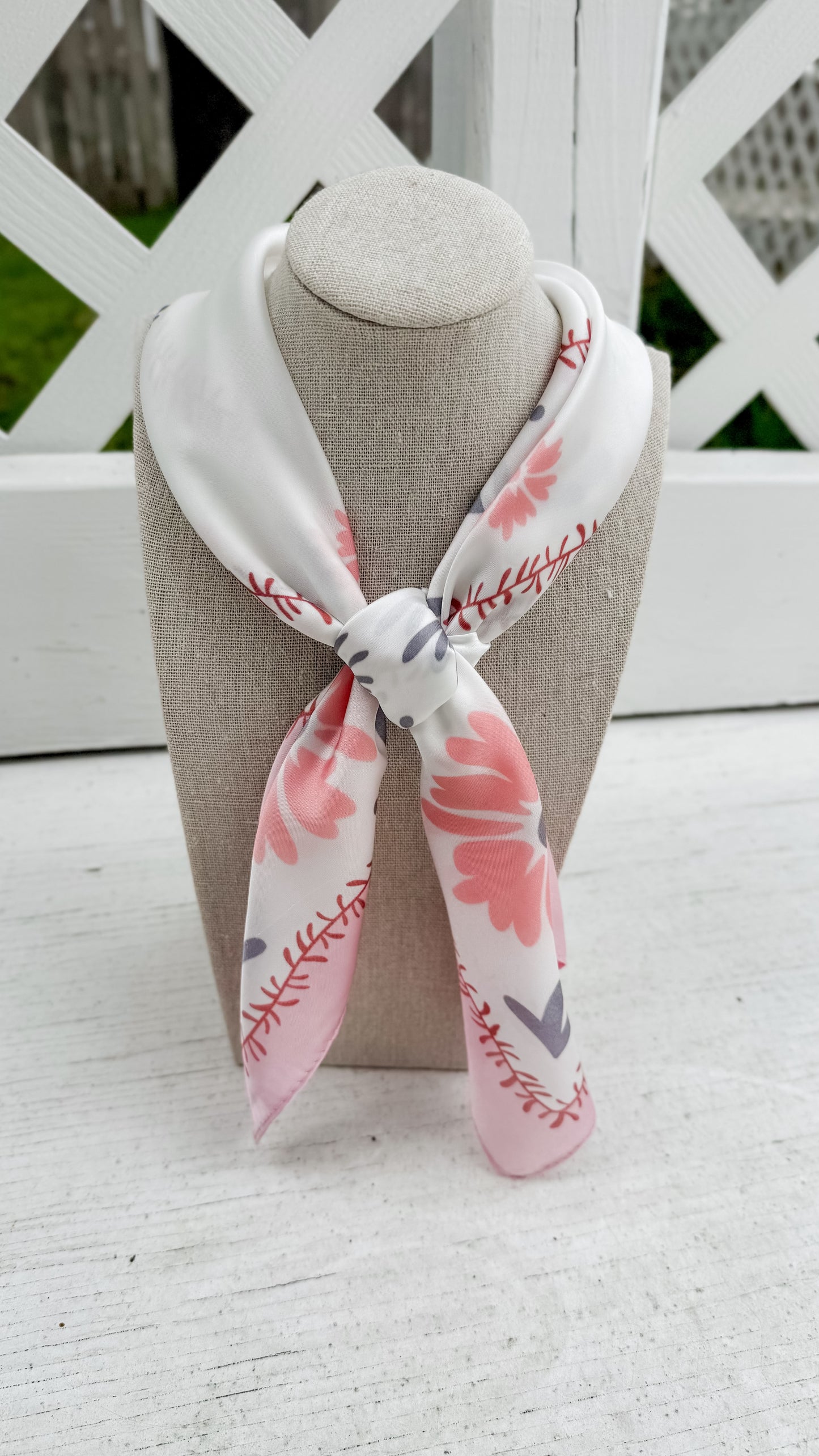 Floral Silk Bandana Scarf-Pink